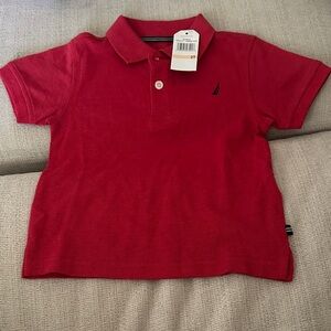 Nautica Boys Red Short-Sleeve Polo with Sail Logo